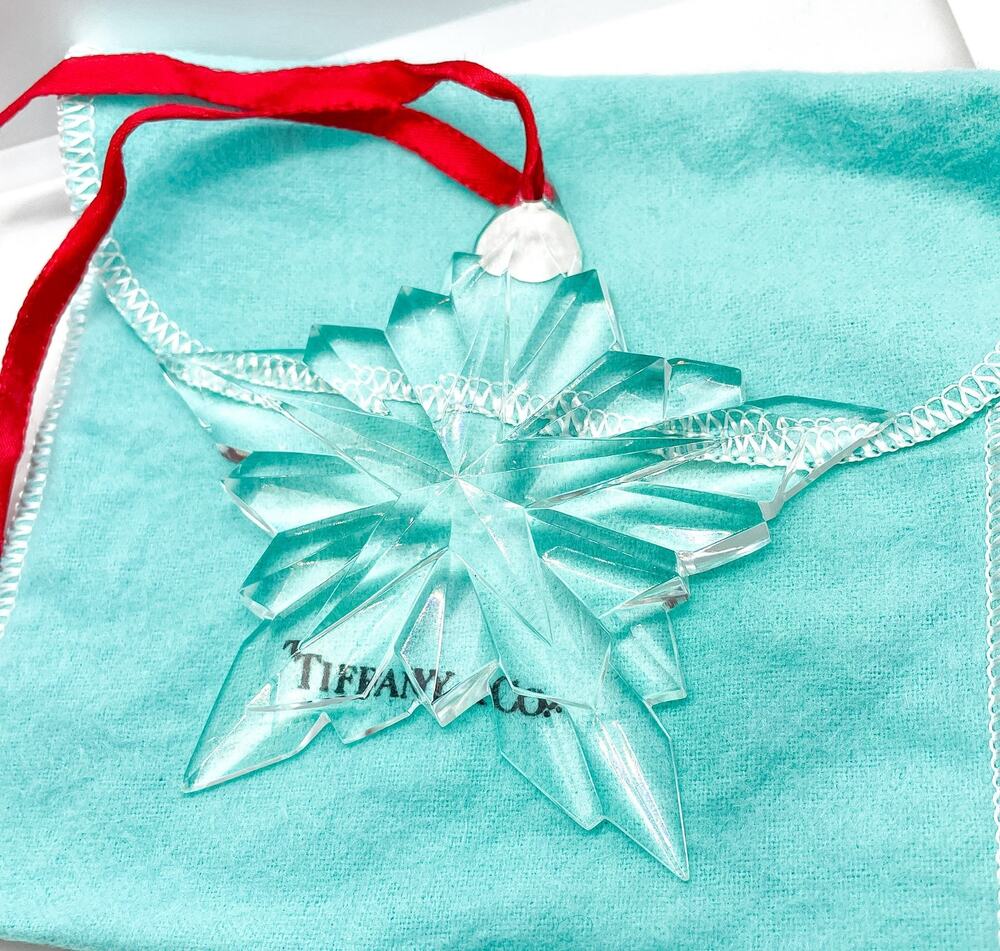 Tiffany & Co. Crystal 2001 Star Christmas Ornament with Box Vintage